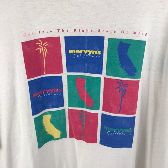 RARE Vintage 90’s HANES Heavyweight MERVIN’S California Single Stitch Shirt - Picture 4 of 6